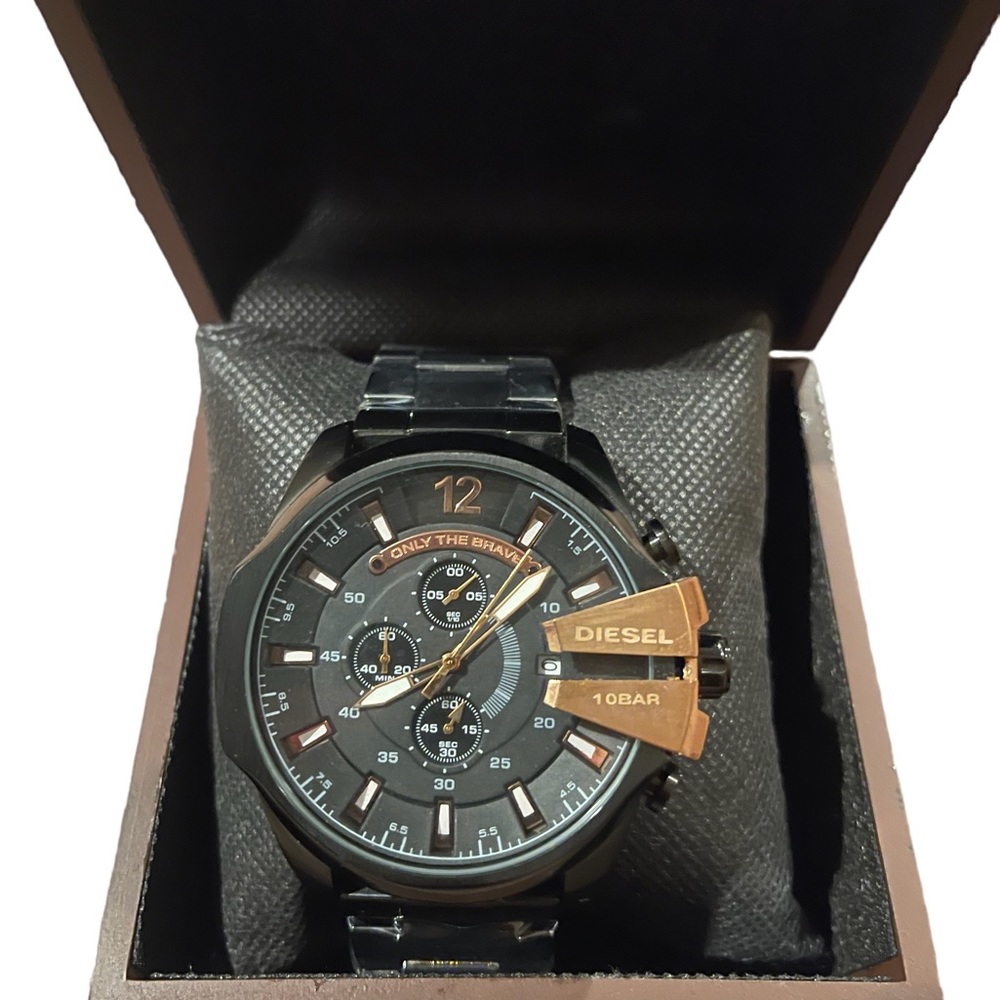 Diesel watch, black & gold